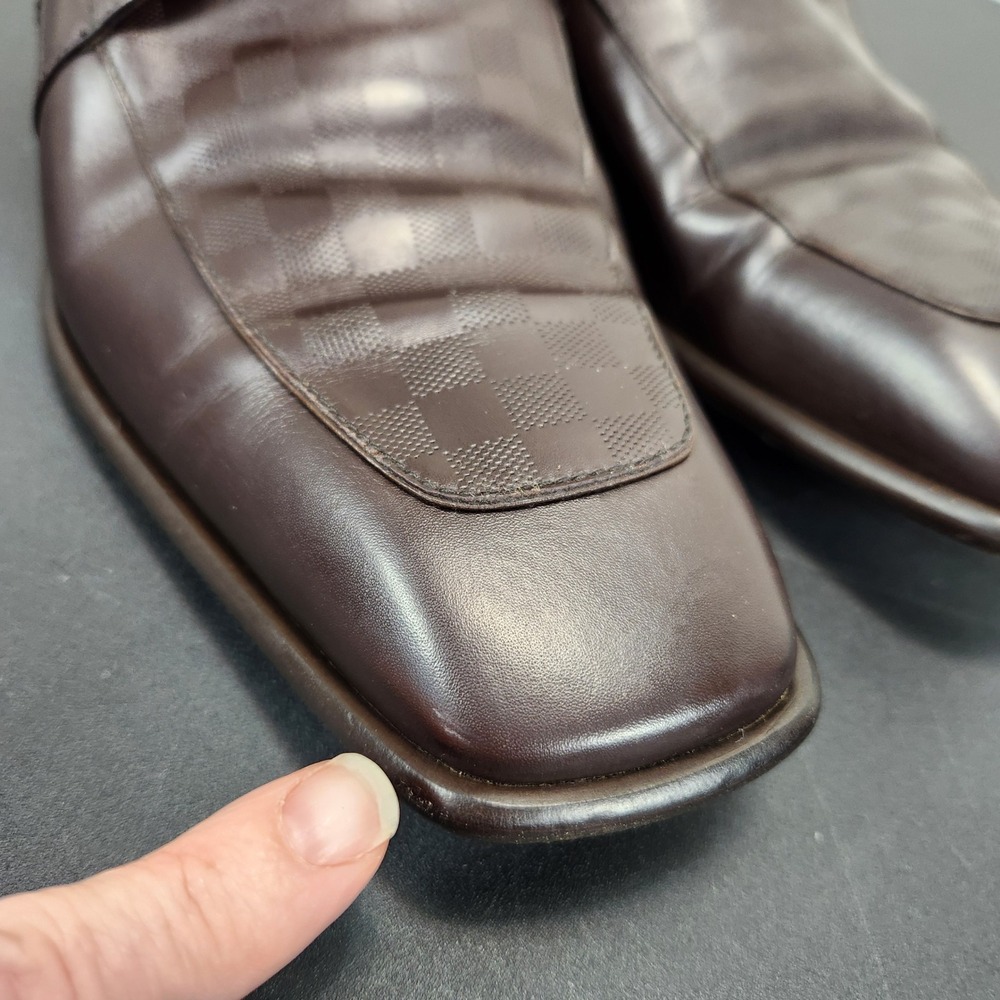 Louis Vuitton Damier Ebene Brown Leather Chukka Boots 8.5 UK 9.5 US Missing Logo - Picture 7 of 12